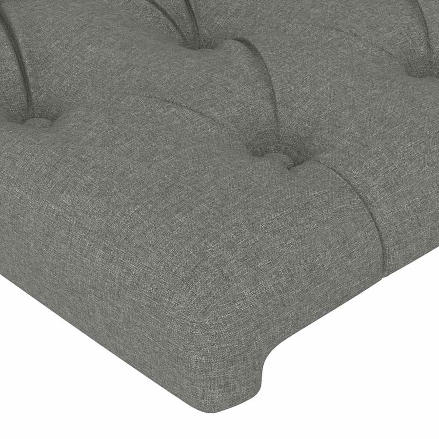 LED Headboard Dark Grey 144 cm Fabric