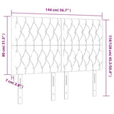 LED Headboard Dark Grey 144 cm Fabric