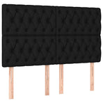 LED Headboard Black 160 cm Fabric