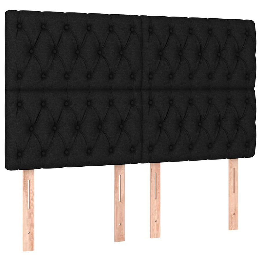 LED Headboard Black 160 cm Fabric