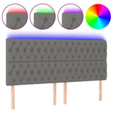 LED Headboard Dark Grey 200 cm Fabric - Front View