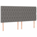 LED Headboard Dark Grey 200 cm Fabric