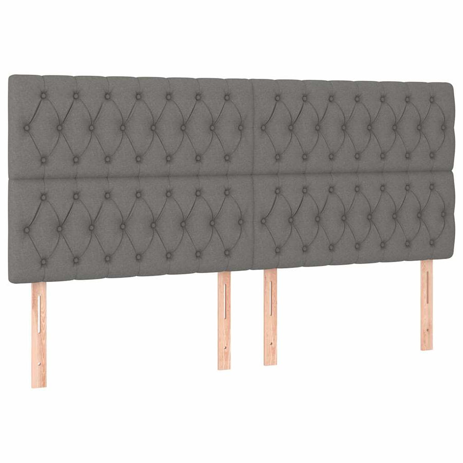 LED Headboard Dark Grey 200 cm Fabric
