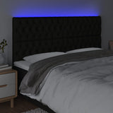 LED Headboard Black 200 cm Fabric - Side View