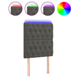 LED Headboard Dark Grey 80 cm Velvet - Front View
