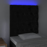 LED Headboard Black 80 cm Velvet - Side View