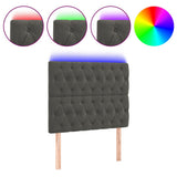 LED Headboard Dark Grey 100 cm Velvet - Front View