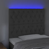 LED Headboard Dark Grey 100 cm Velvet - Side View