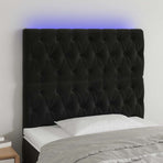 LED Headboard Black 100 cm Velvet
