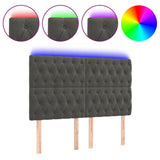 LED Headboard Dark Grey 160 cm Velvet - Front View
