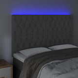 LED Headboard Dark Grey 160 cm Velvet