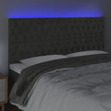 LED Headboard Dark Grey 200 cm Velvet - Side View