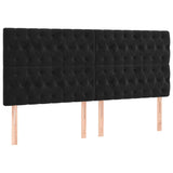 LED Headboard Black 200 cm Velvet - Top-Down View