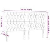 LED Headboard Black 200 cm Velvet