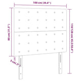 LED Headboard Dark Grey 100 cm Fabric