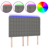 LED Headboard Dark Grey 144 cm Fabric - Front View