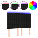 LED Headboard Black 144 cm Fabric - Front View