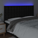 LED Headboard Black 160 cm Fabric