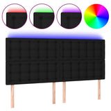 LED Headboard Black 200 cm Fabric - Front View