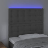 LED Headboard Dark Grey 100 cm Velvet - Side View