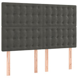 LED Headboard Dark Grey 144 cm Velvet