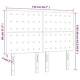 LED Headboard Dark Grey 144 cm Velvet - Rear View