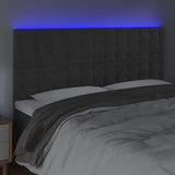 LED Headboard Dark Grey 160 cm Velvet - Side View