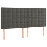 LED Headboard Dark Grey 160 cm Velvet - Top-Down View
