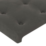 LED Headboard Dark Grey 160 cm Velvet - 45-Degree Angle