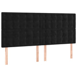 LED Headboard Black 160 cm Velvet - Top-Down View