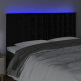 LED Headboard Black 200 cm Velvet - Side View