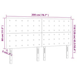 LED Headboard Black 200 cm Velvet - Rear View