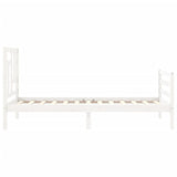 Bed Frame without Mattress White 90x190 cm Solid Wood - Close-Up Angle
