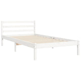 Bed Frame without Mattress White 90x190 cm Solid Wood - Low Angle
