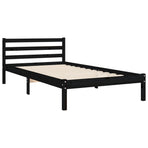 Bed Frame without Mattress Black 90x190 cm Solid Wood