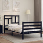 Bed Frame without Mattress Black 90x190 cm Solid Wood