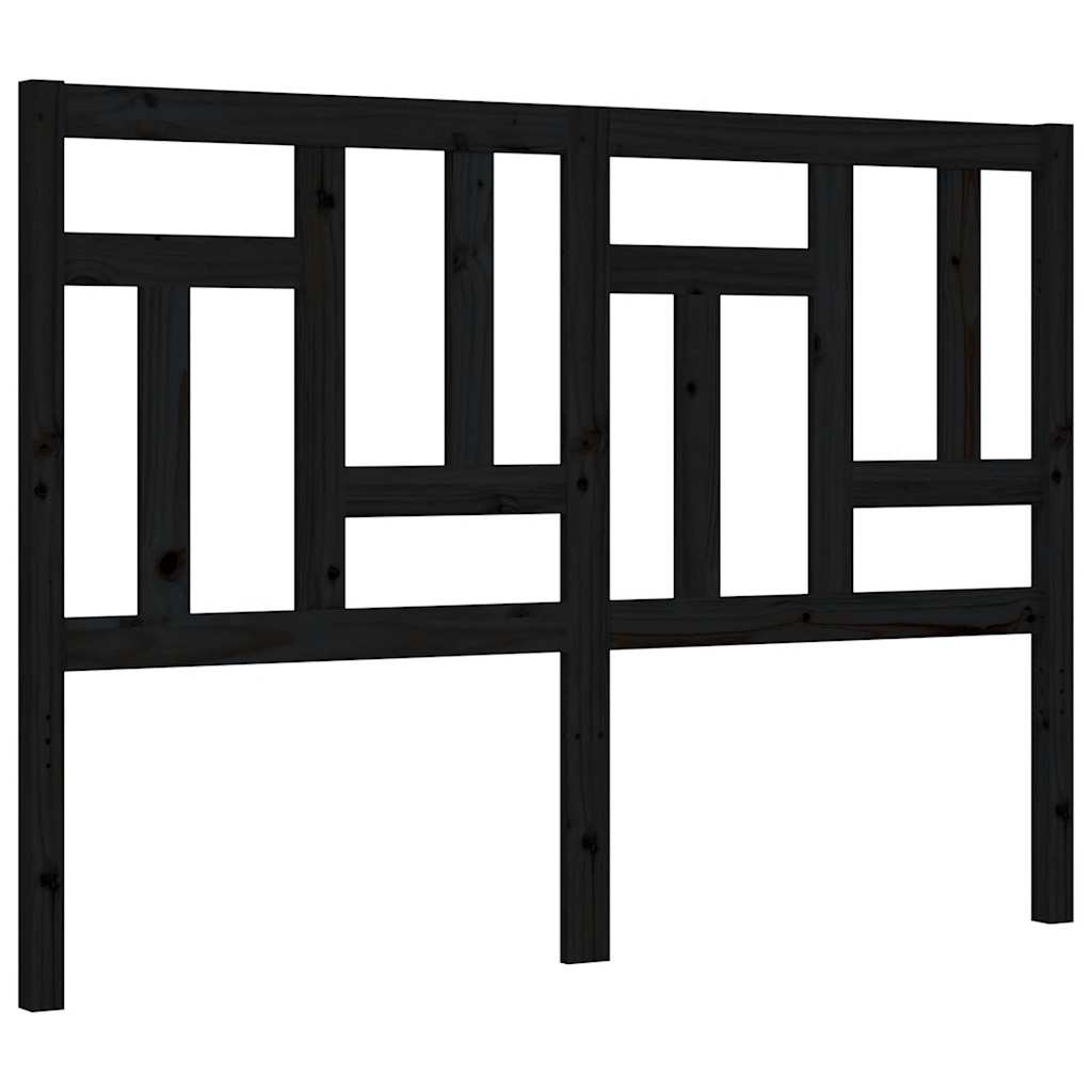 Bed Frame without Mattress Black 135x190 cm Solid Wood