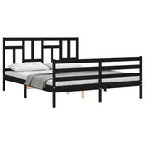 Bed Frame without Mattress Black 150x200 cm Solid Wood - Top-Down View