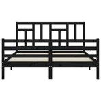 Bed Frame without Mattress Black 150x200 cm Solid Wood
