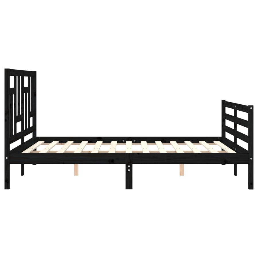 Bed Frame without Mattress Black 150x200 cm Solid Wood