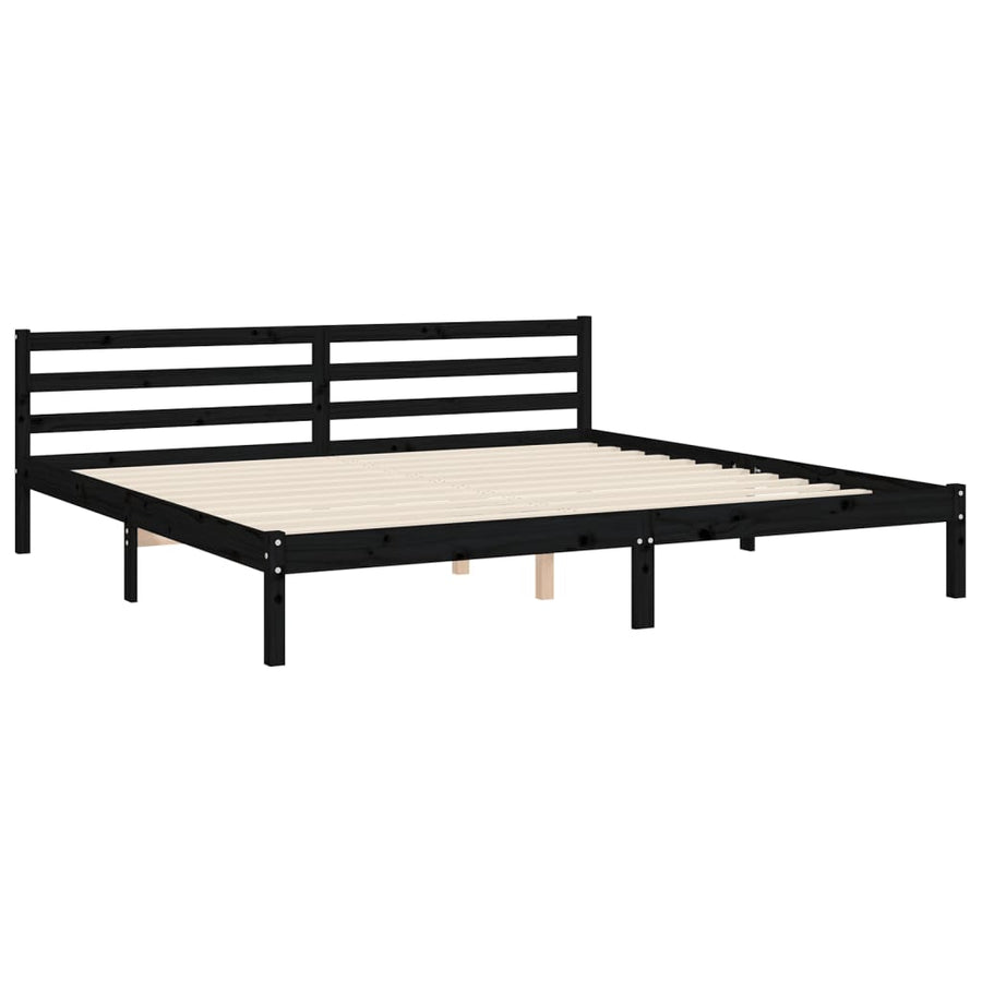 Bed Frame without Mattress Black 183x203 cm King Solid Wood