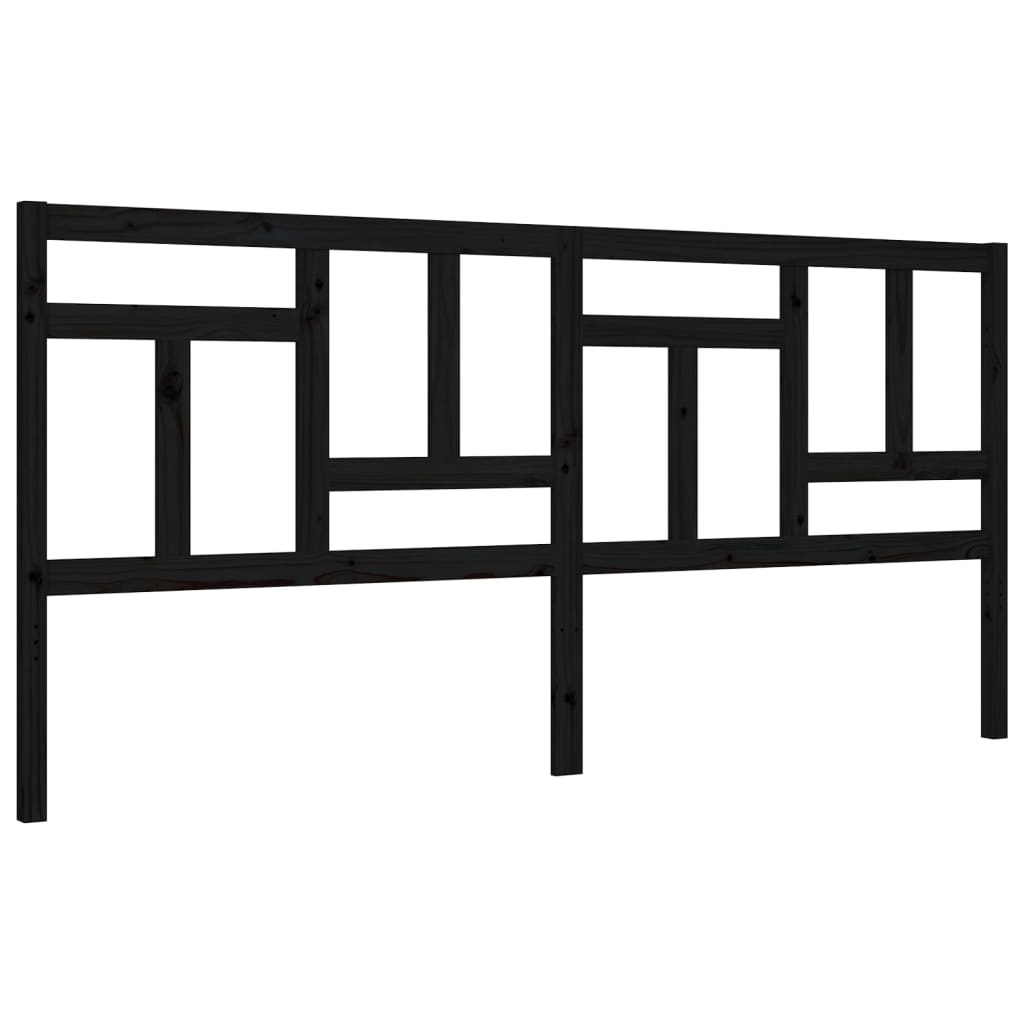 Bed Frame without Mattress Black 183x203 cm King Solid Wood