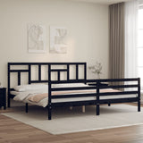 Bed Frame without Mattress Black 183x203 cm King Solid Wood