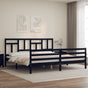Bed Frame without Mattress Black 183x203 cm King Solid Wood