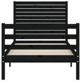 Bed Frame without Mattress Black 90x190 cm Solid Wood