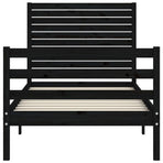 Bed Frame without Mattress Black 90x190 cm Solid Wood