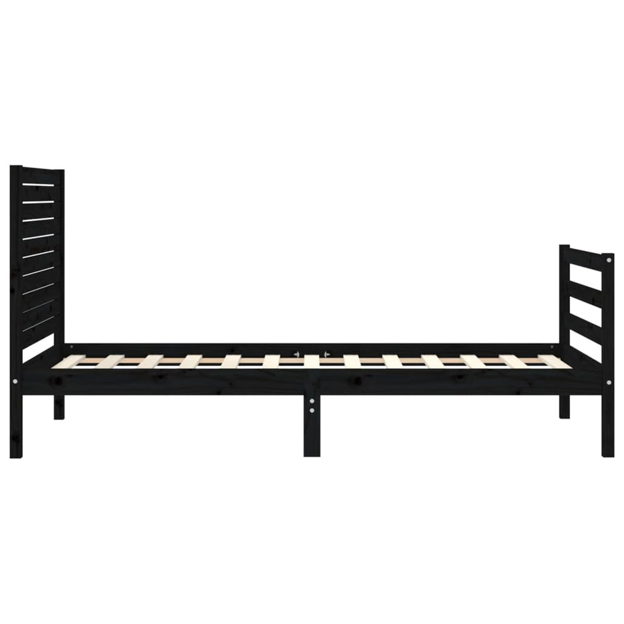 Bed Frame without Mattress Black 90x190 cm Solid Wood