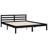 Bed Frame without Mattress Black 150x200 cm Solid Wood
