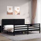 Bed Frame without Mattress Black 183x203 cm King Solid Wood