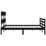 Bed Frame without Mattress Black 135x190 cm Solid Wood